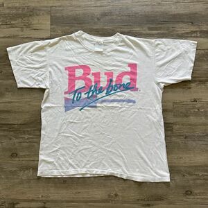Vintage 1991 Bud To The Bone Budweiser Band Promo T-Shirt Size Large